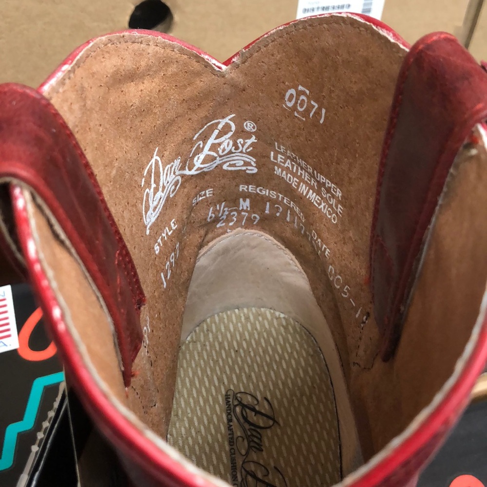 Dan Post Red Python Heeled Cowboy Boots - Picture 6 of 7